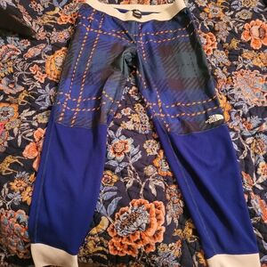 The North Face Blue and Black Plaid Leggings, S